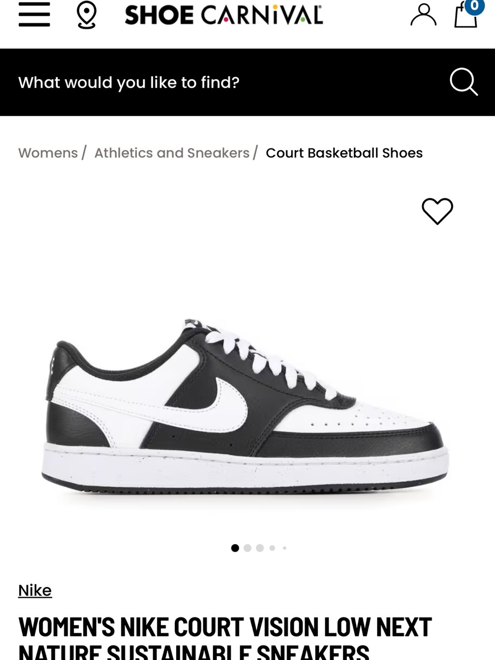 Nike Court Vision Low Retro Sneakers - White & Black